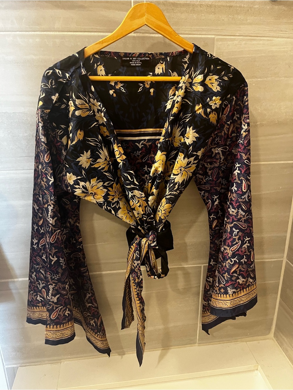 Nepal Silk wrap blouse